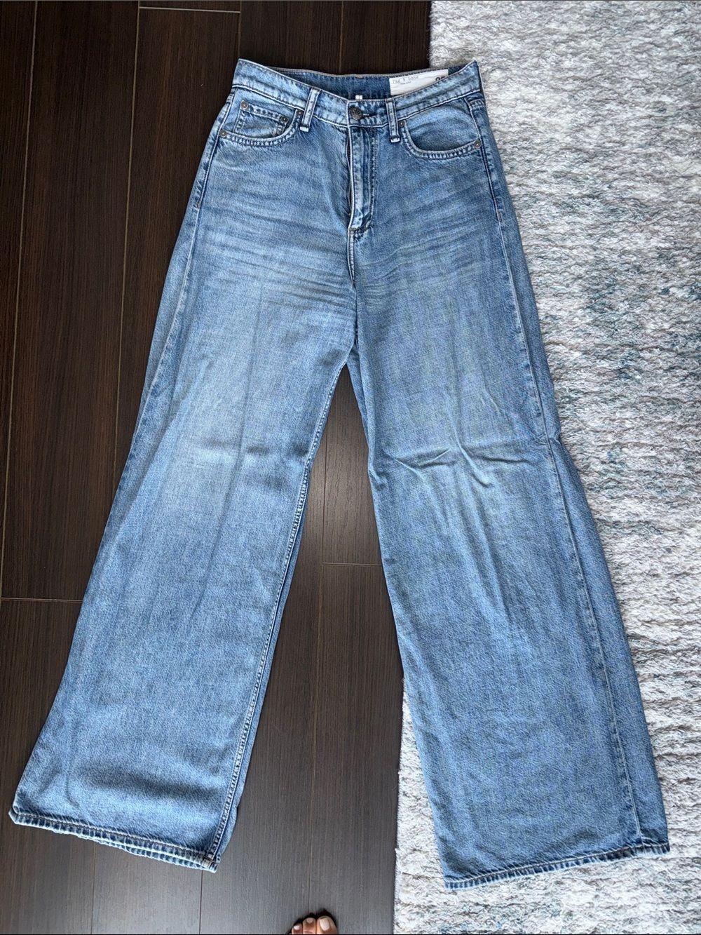 RAG & BONE Featherweight Sofie High Rise Wide Leg Jean, Beverly, 25 - Picture 4 of 6